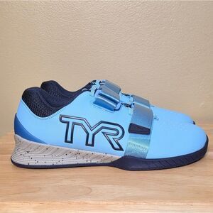 TYR L-1 Lifter Weightlifting Shoes Sky Blue Grey Men's Size 9.5 Women's 11